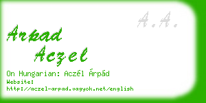 arpad aczel business card